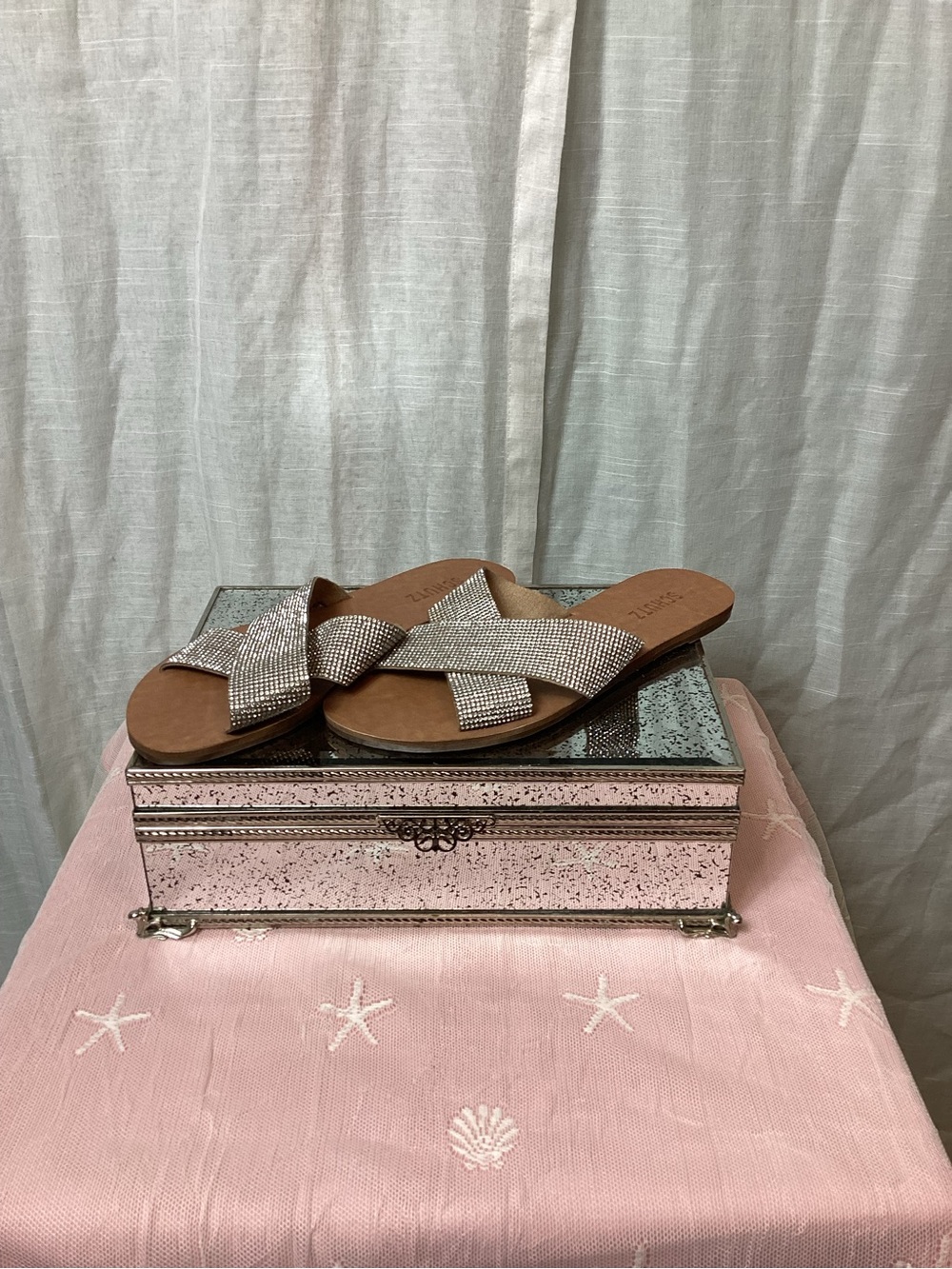 SCHUTZ Cystalle Slide Sandals; Size: 10B